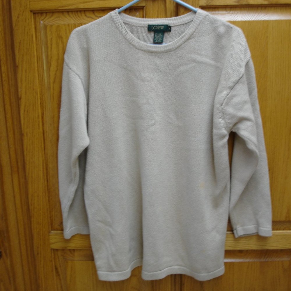 WMN'S/JR'S J.CREW PULLOVER SWEATER SZ M BEIGE